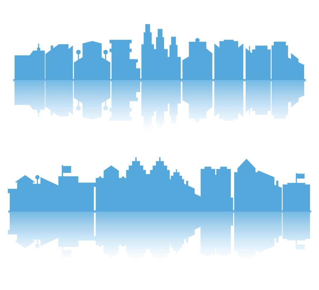 silhouette city skyline set vector illustration