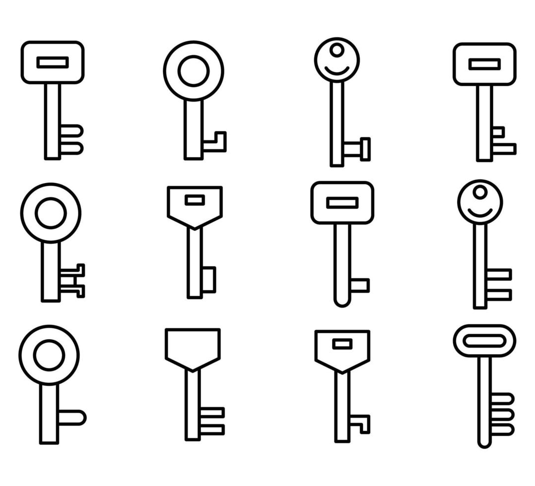 set of key icons illustration vector