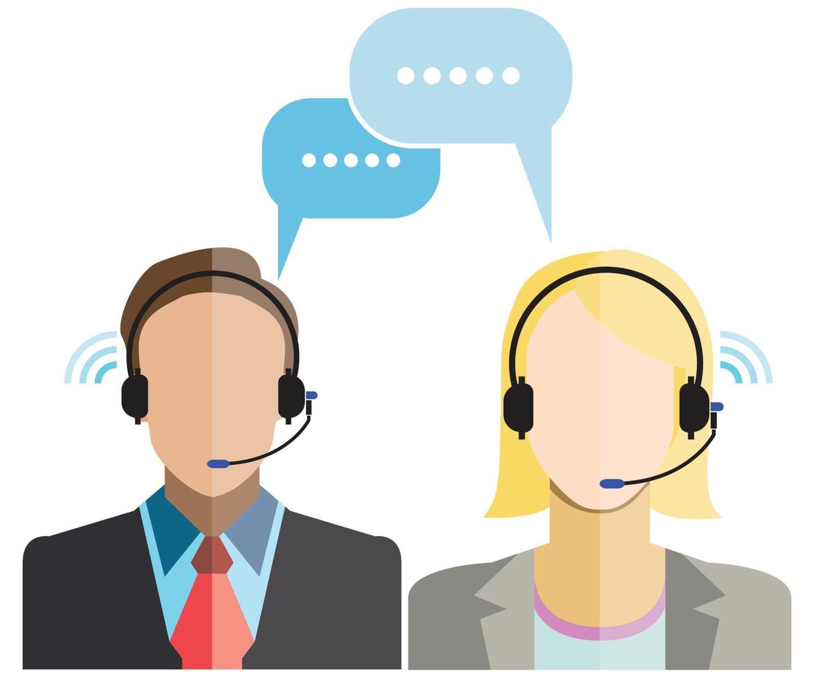 call service people with speech bubble vector