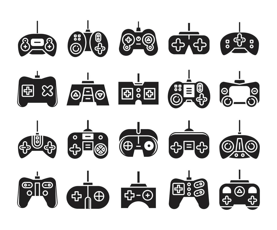 iconos de gamepad y controlador de juego vector