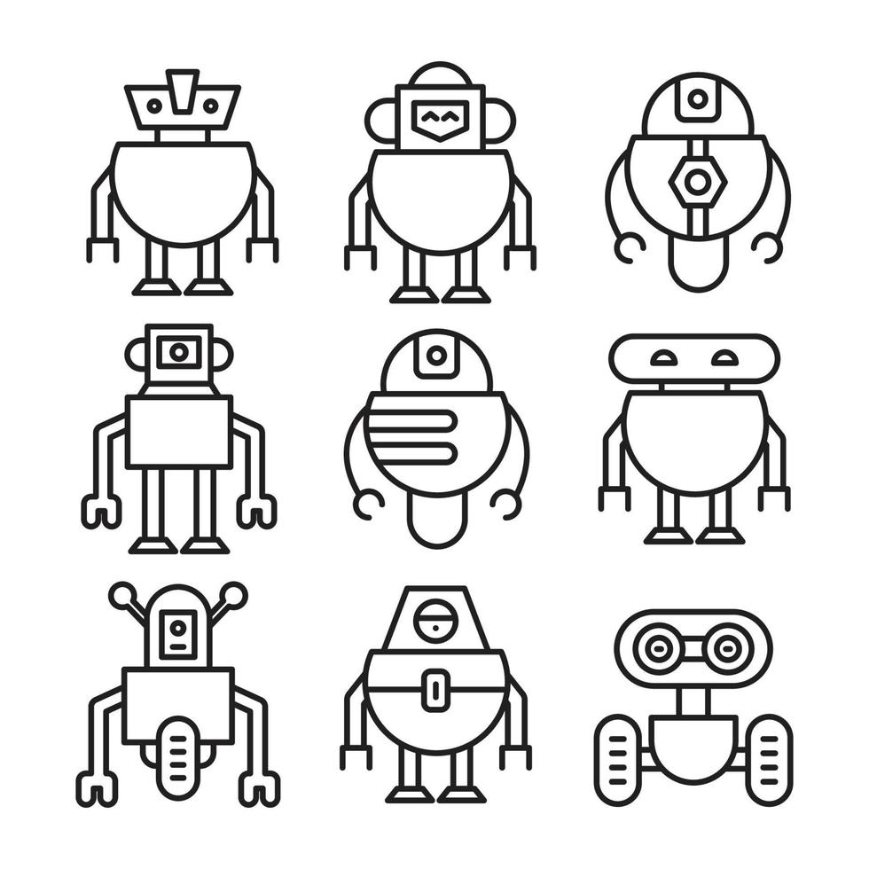 avatares de personajes de robots inteligentes vector