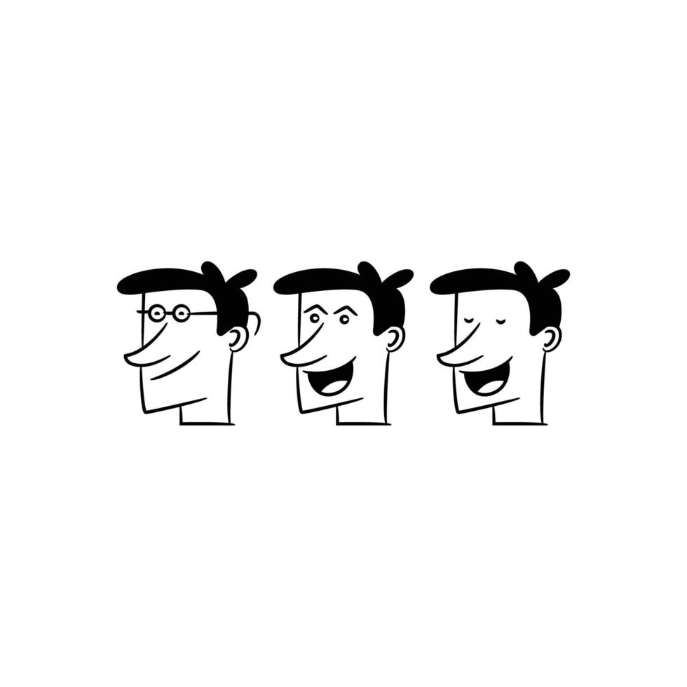personajes de cabeza masculina vector