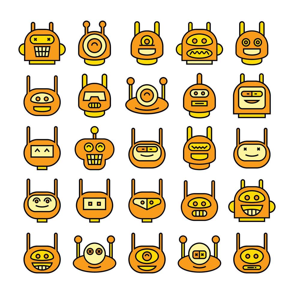 robot avatars set vector