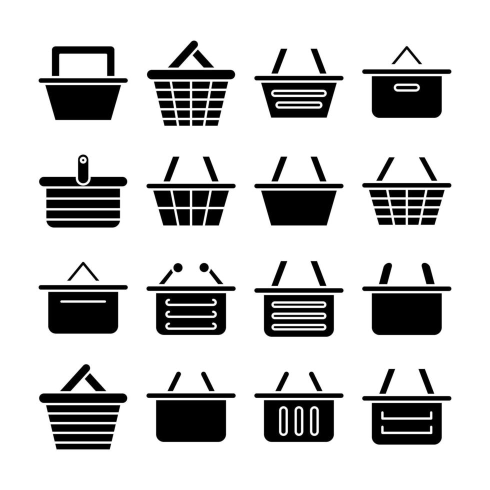 shopping basket icons vector