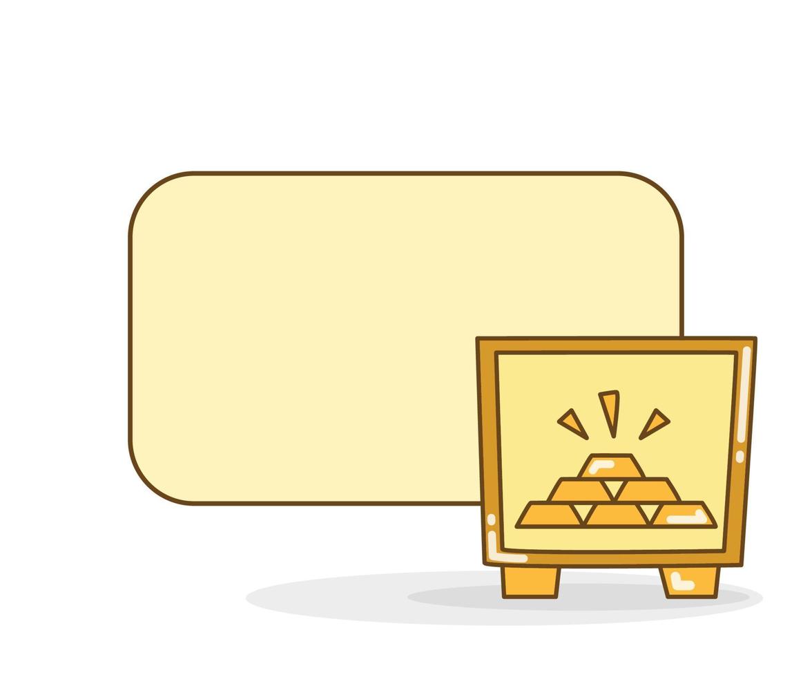 blank board with gold in safe illustration vector