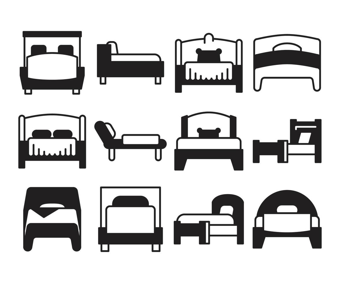 bed icons vector illustration