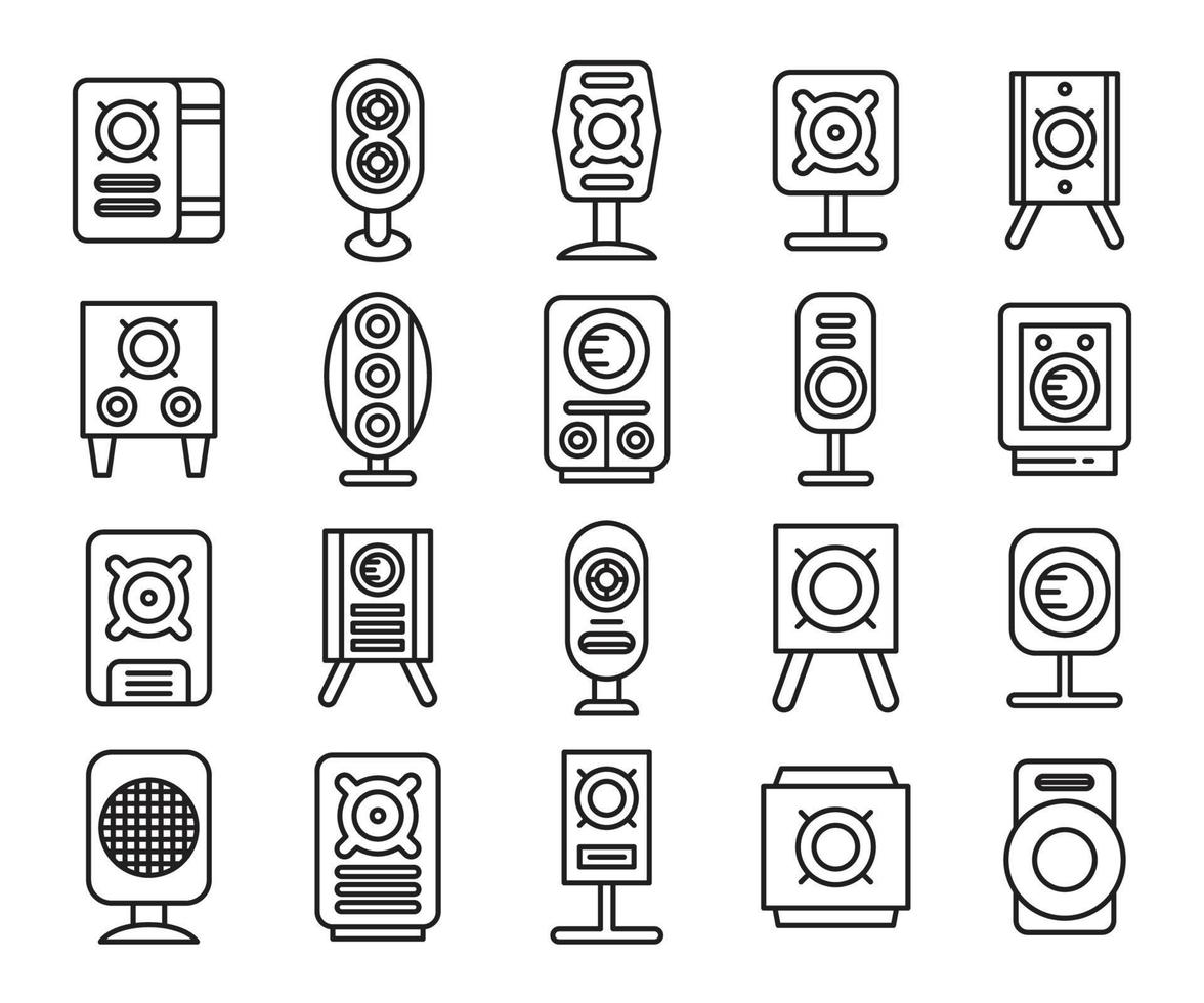 electronic loudspeaker icons set vector