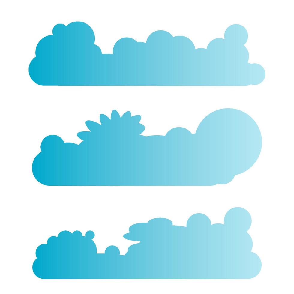 conjunto de cloudscape azul vector