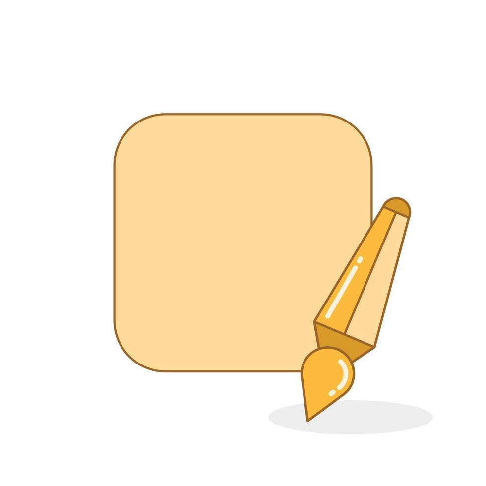 blank noteboard with paint brush illustration vector