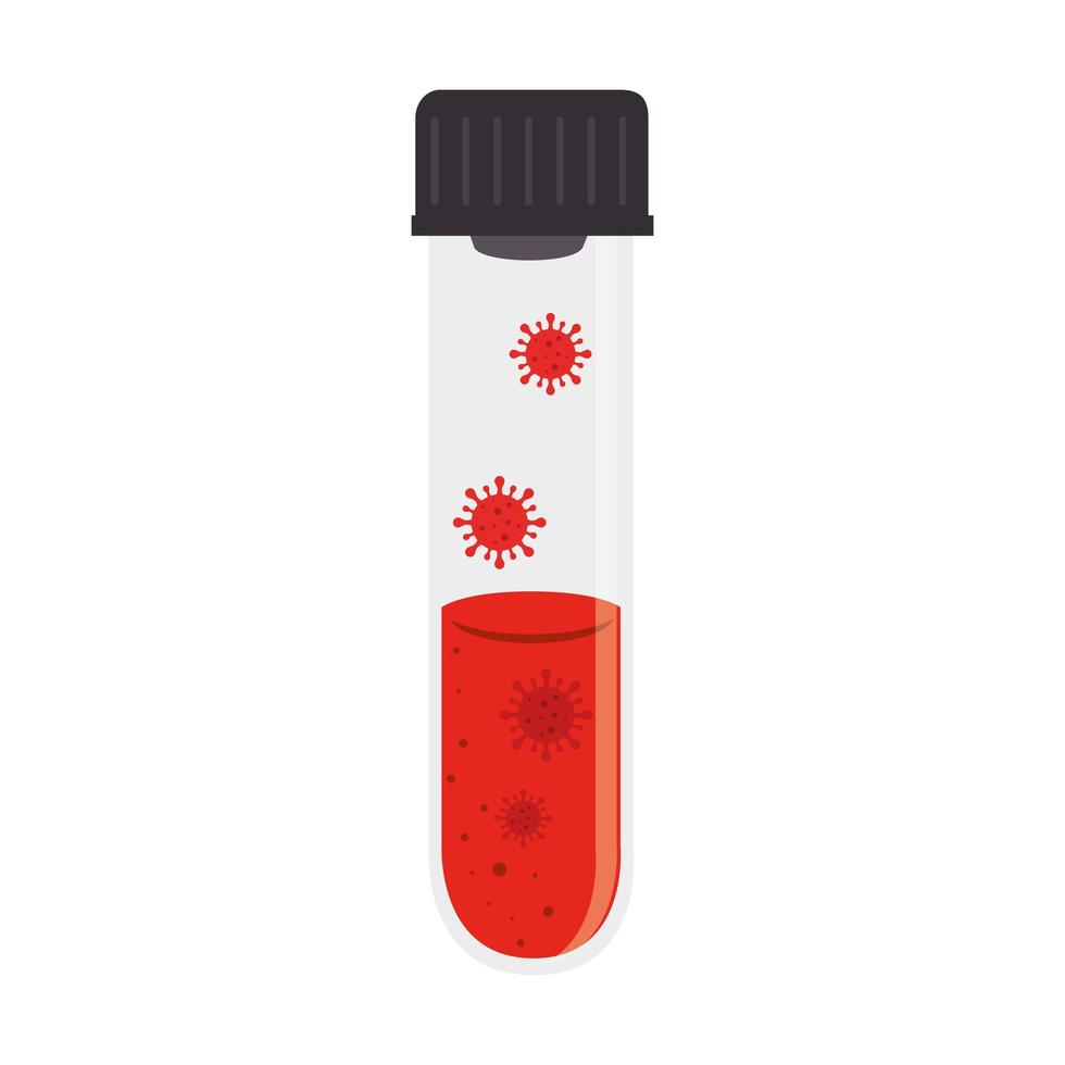 tube test with particles covid 19 icon vector