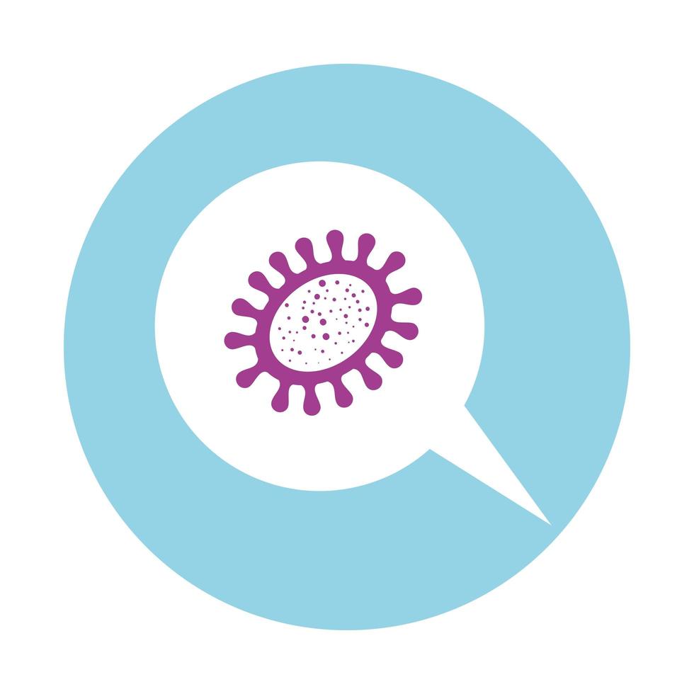speech bubble with particle covid 19 vector