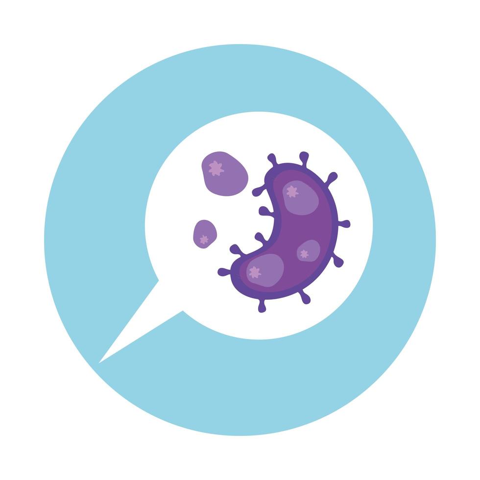 speech bubble with particles covid 19 vector