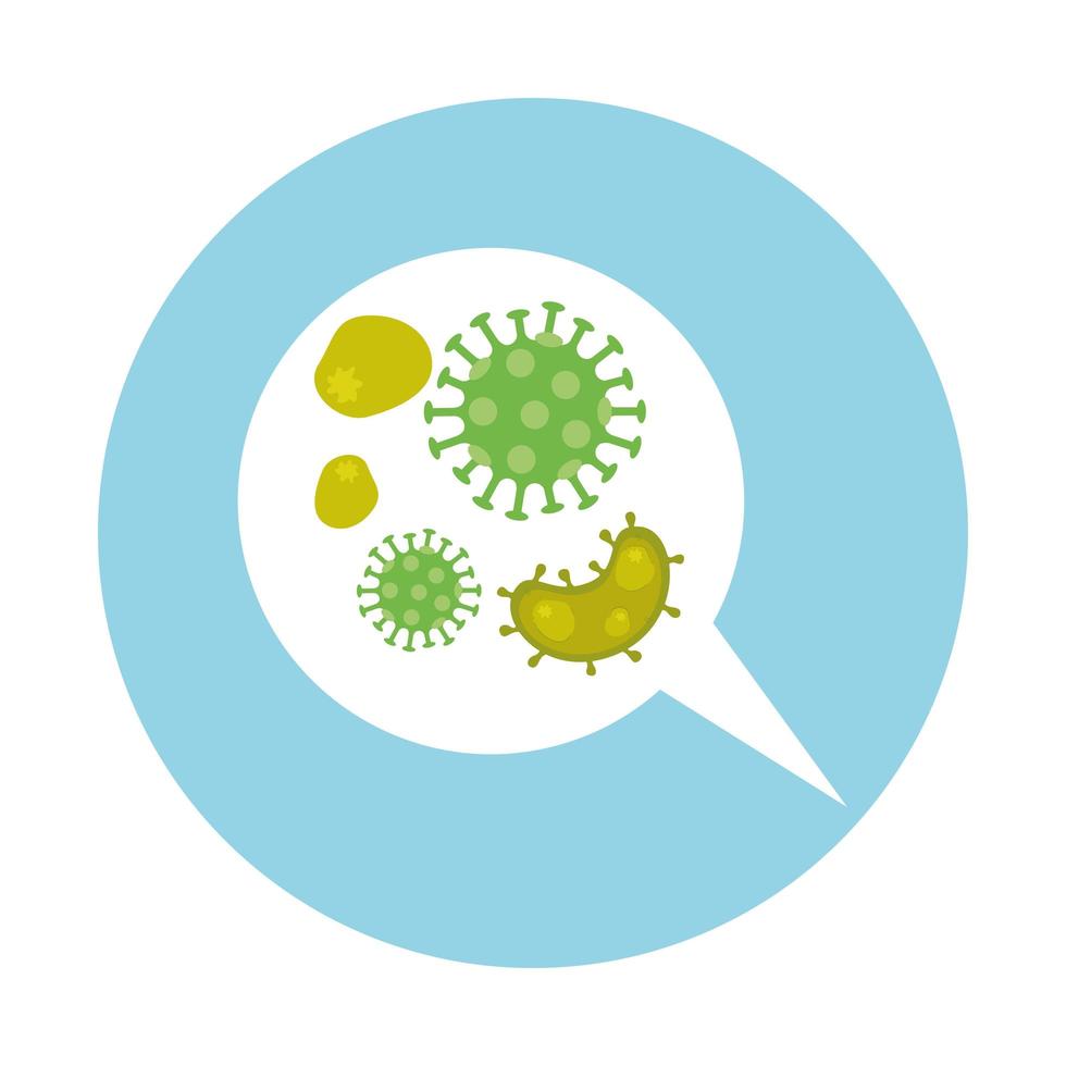 speech bubble with particles covid 19 vector