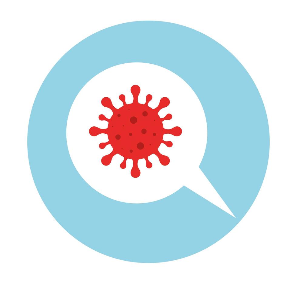 speech bubble with particle covid 19 vector