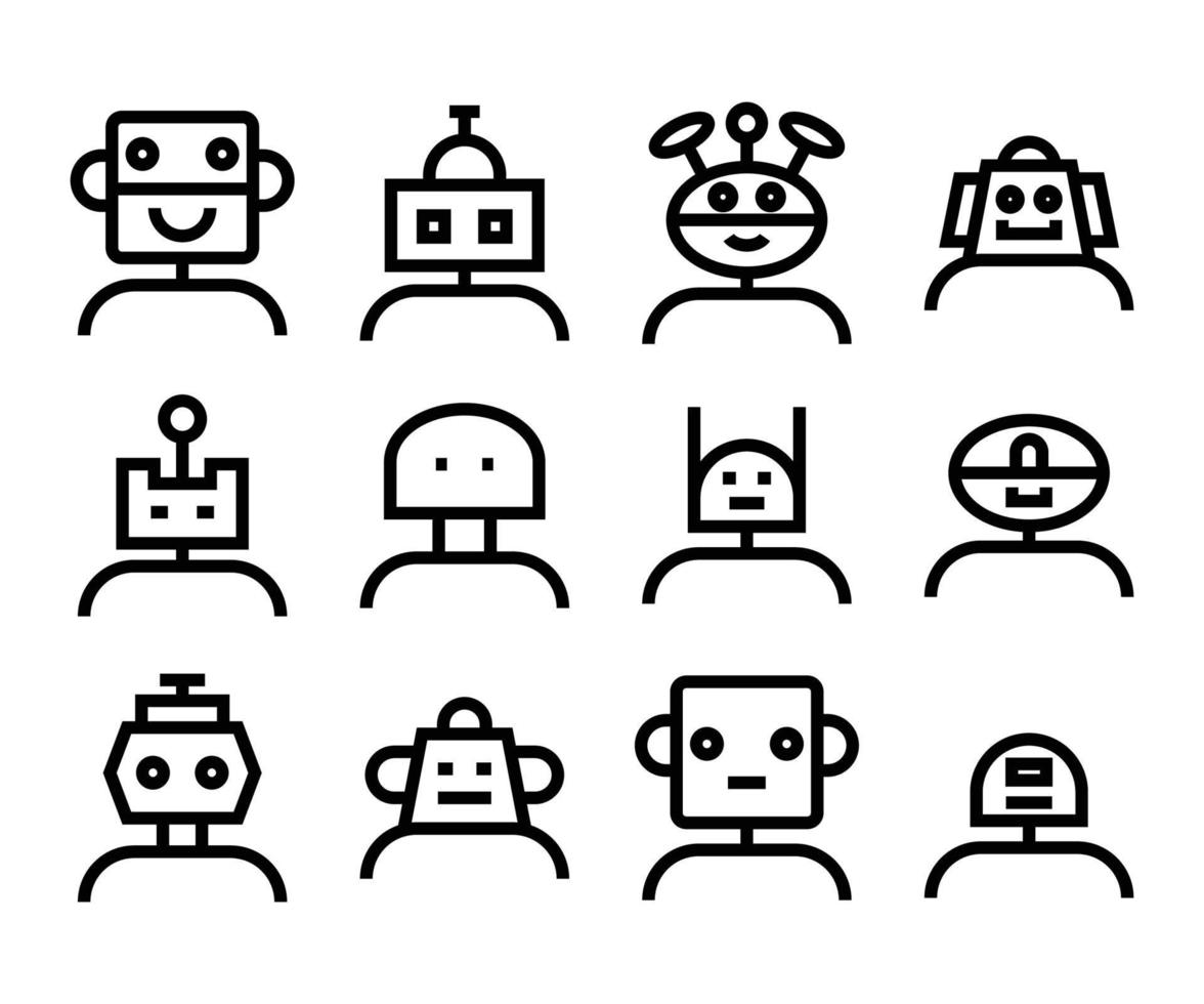 Ilustración de vector de robots