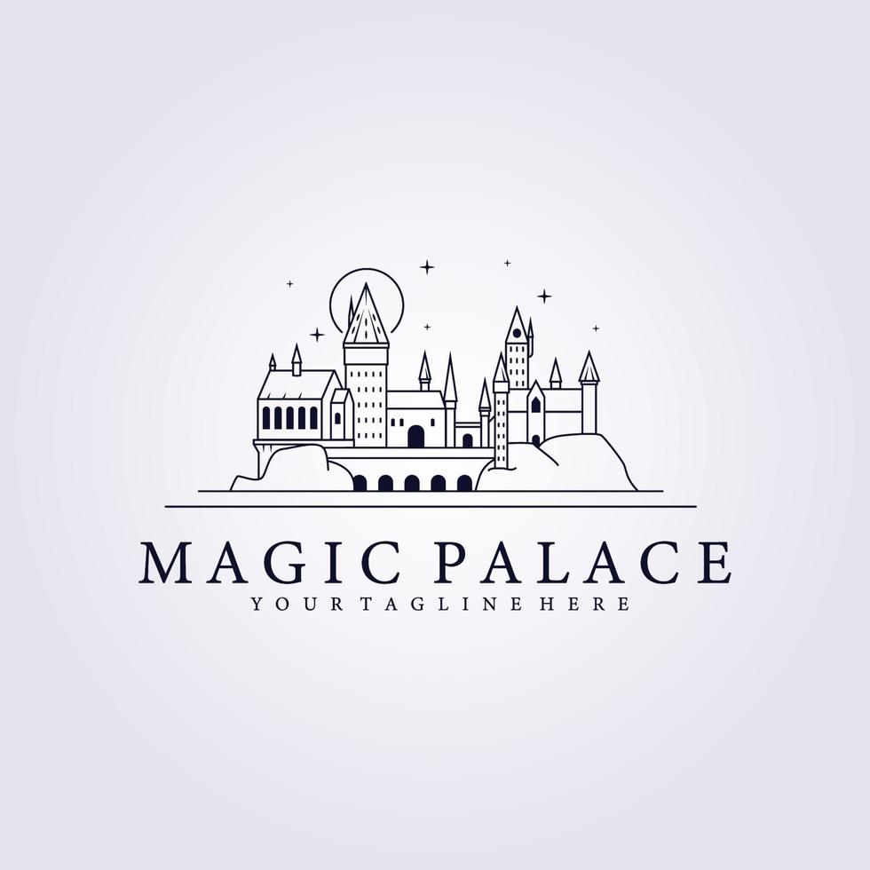 line art hogwarts castle illustration vector icon logo print apparel t-shirt harry potter