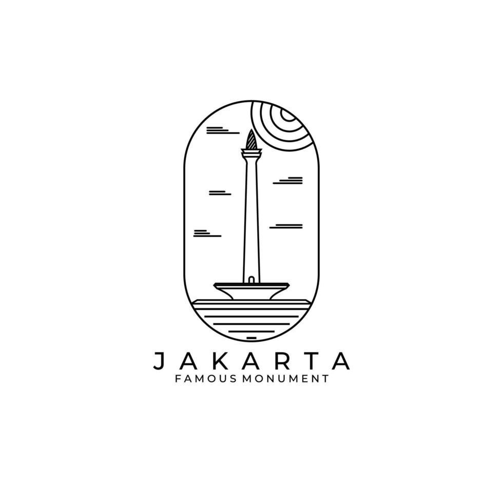 famous monument logo vector, illustration, design, Jakarta icon symbol, monas logo vector