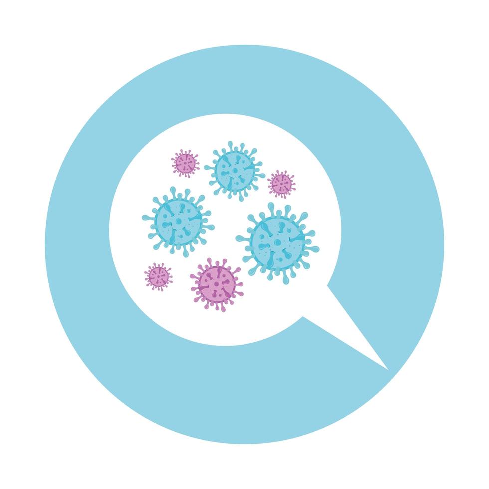 speech bubble with particles covid 19 vector