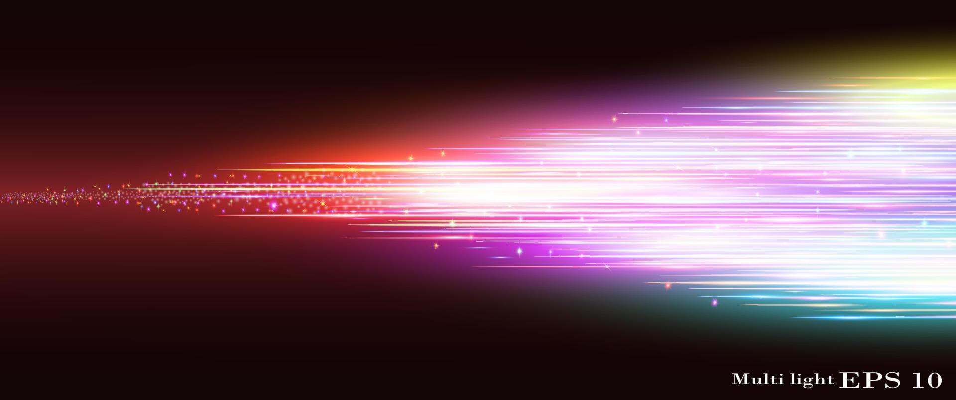 multicolor horizontal light rays vector