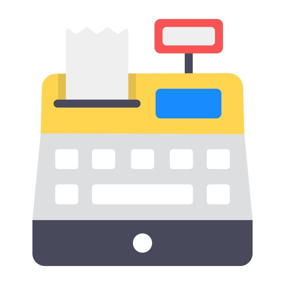 Cash register icon in flat style vector