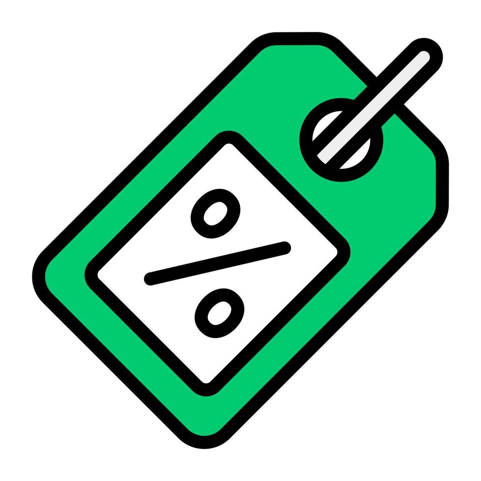 An editable icon of discount label, flat vector