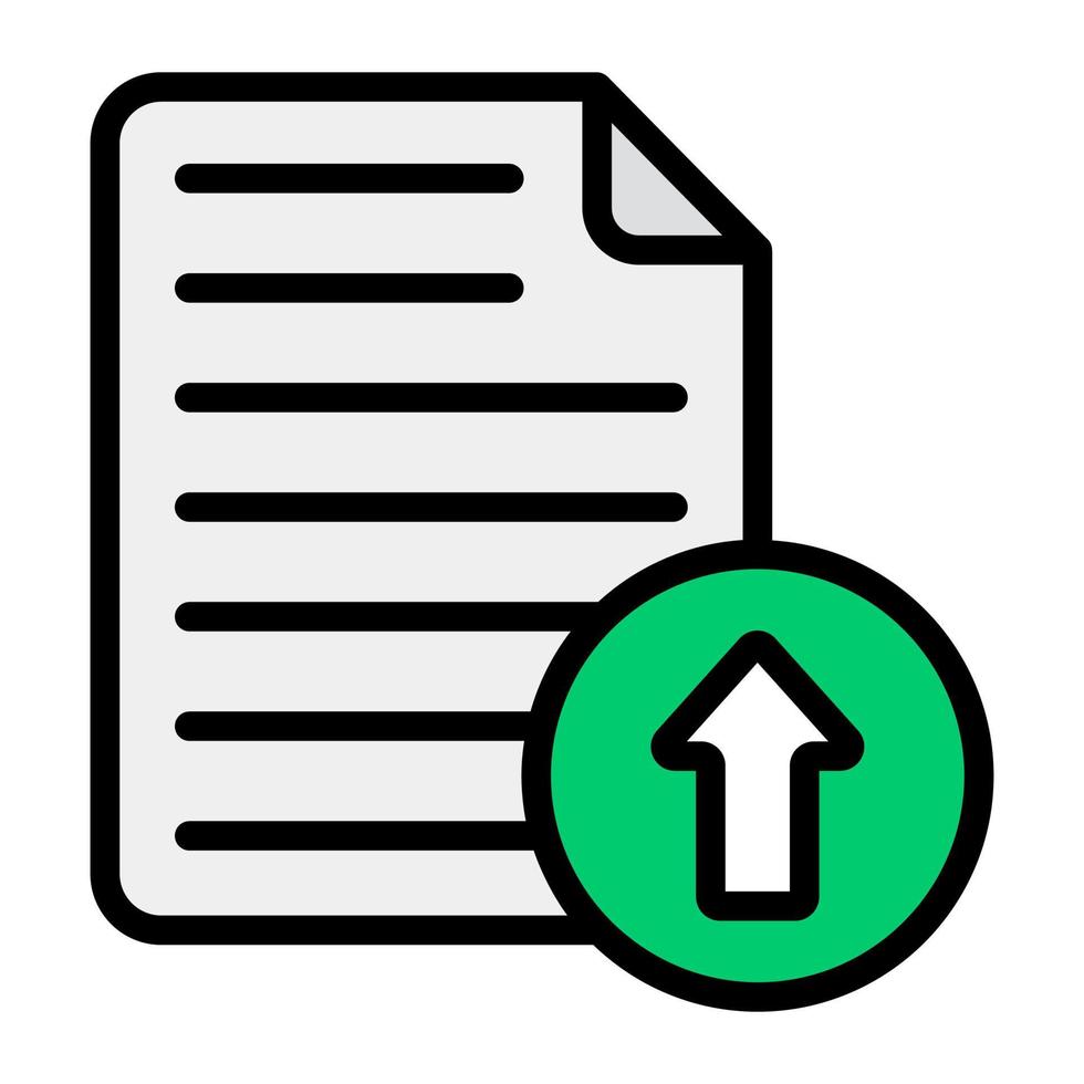 File upload concept in flat style, file with arrow vector