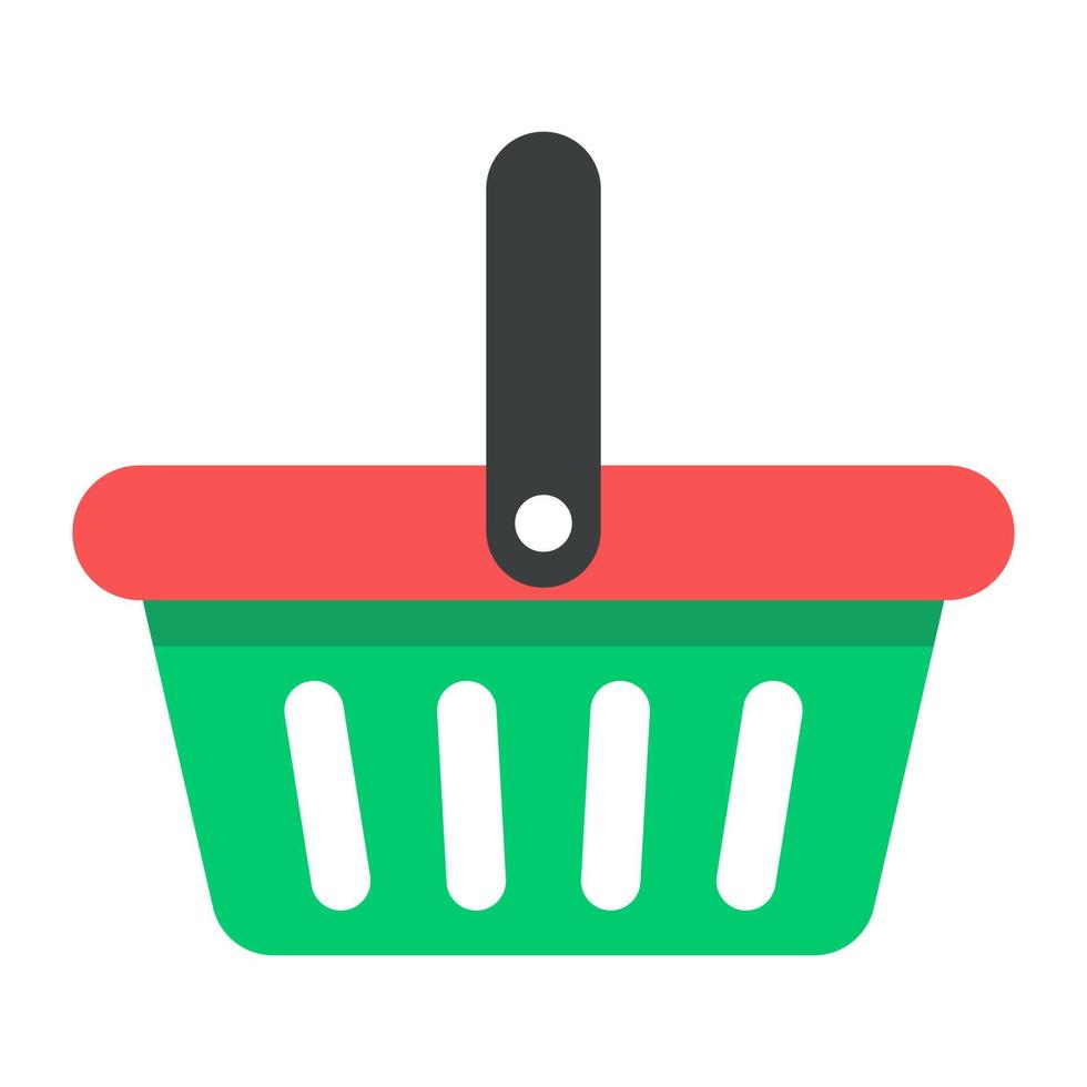 A vector of grocery basket in flat style