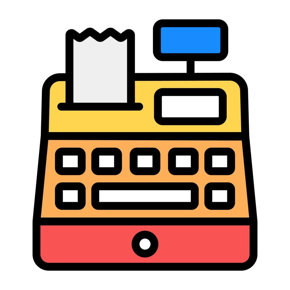 Cash register icon in flat style vector