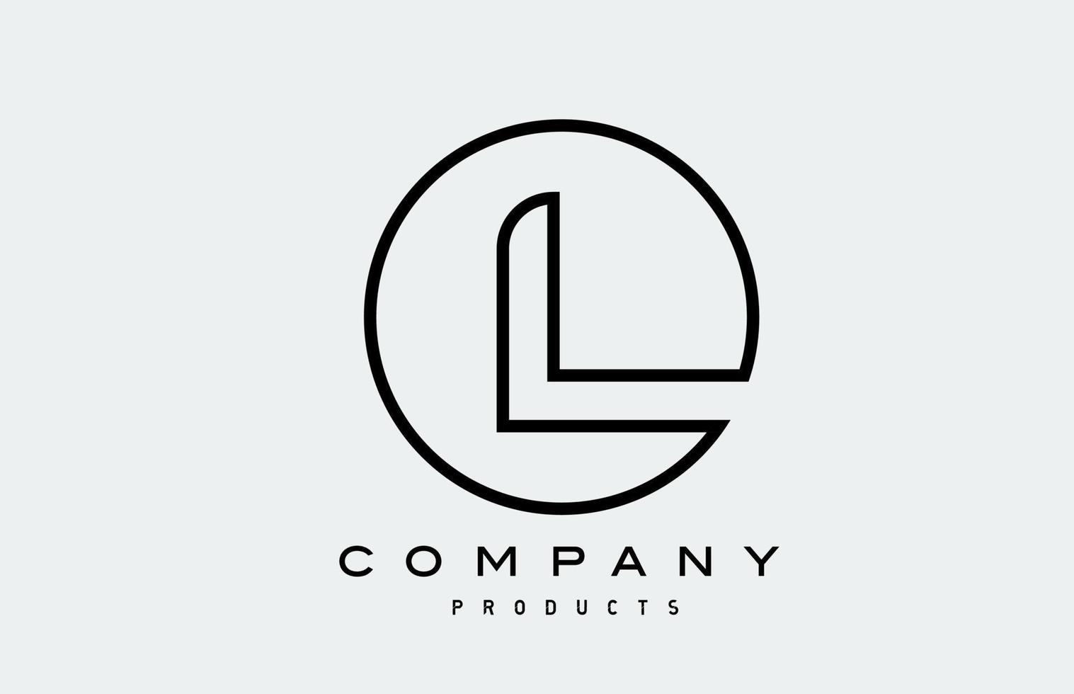 line black L simple alphabet letter logo icon. Creative design template for business vector