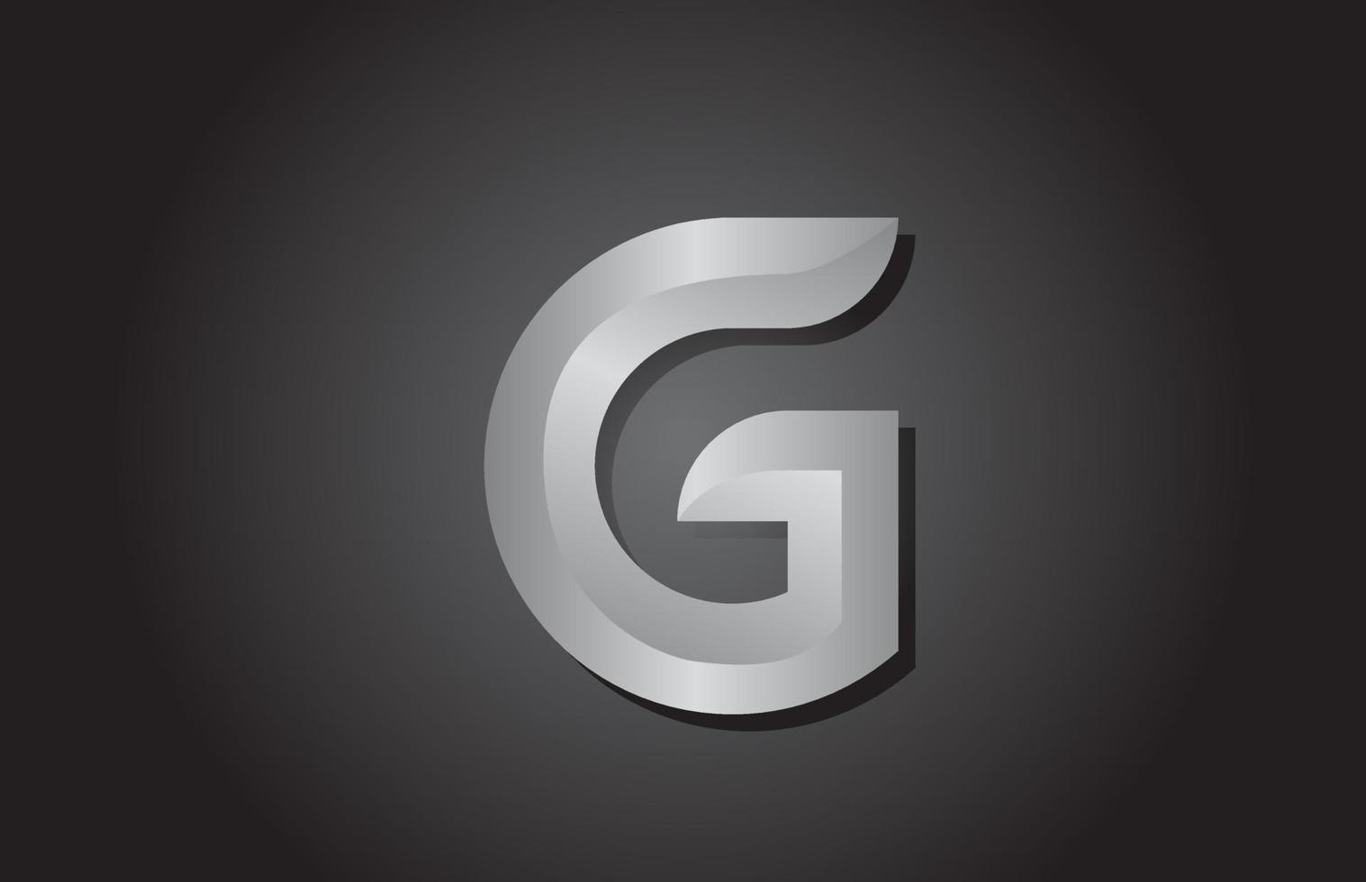 grey G letter alphabet icon logo design. Company template for business vector