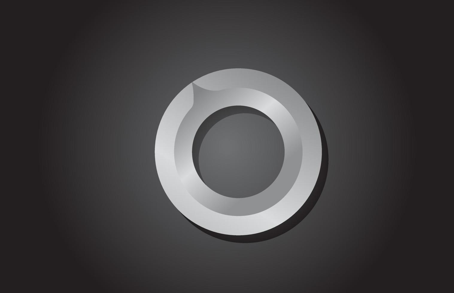 grey O letter alphabet icon logo design. Company template for business vector