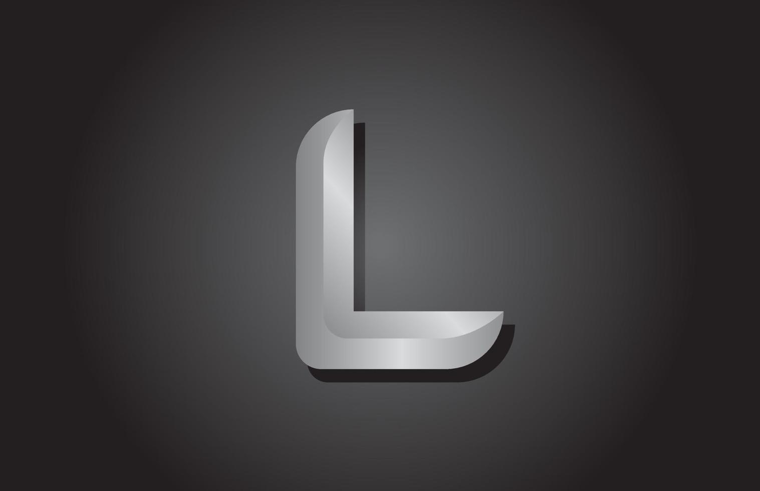 grey L letter alphabet icon logo design. Company template for business vector