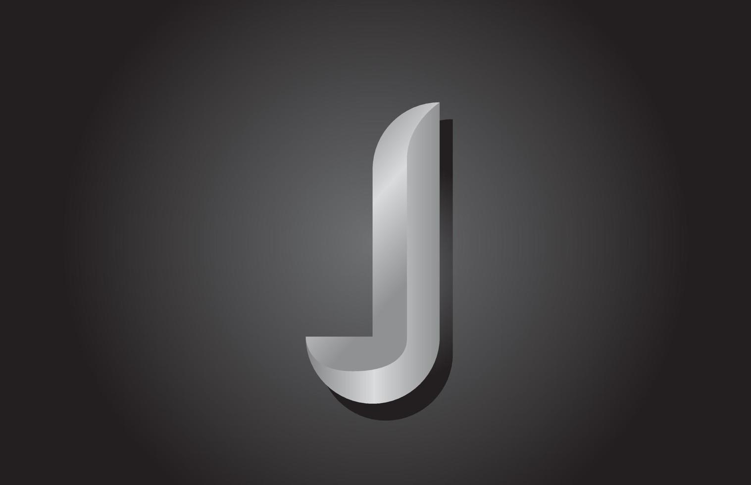 grey J letter alphabet icon logo design. Company template for business vector