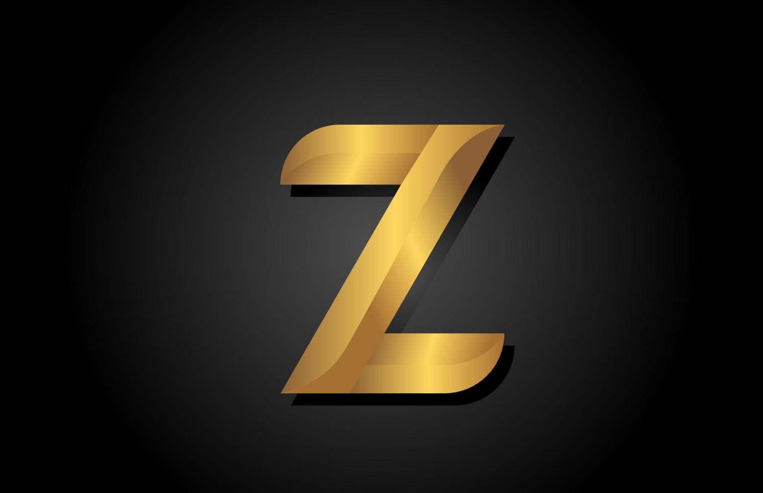 gold golden Z alphabet letter logo icon design. Company template ...