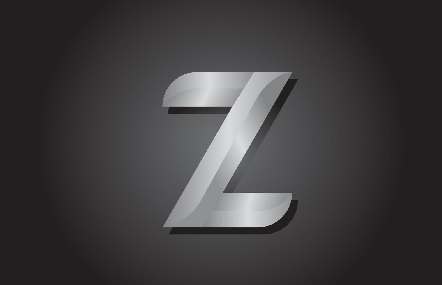 grey Z letter alphabet icon logo design. Company template for business vector