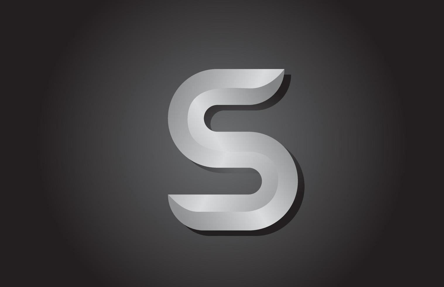 grey S letter alphabet icon logo design. Company template for business