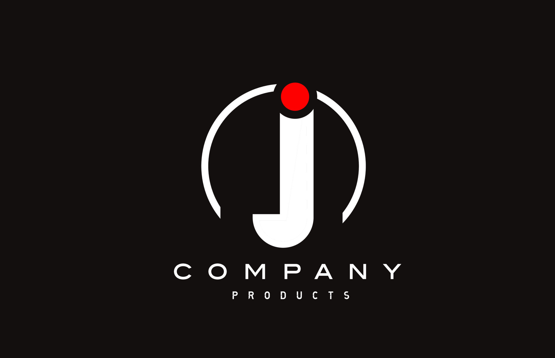 J black white alphabet logo letter icon with circle and red dot 5165565 ...