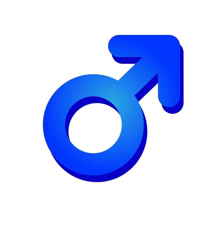 Male gender symbol blue icon flat style man wc sign symbol concept vector