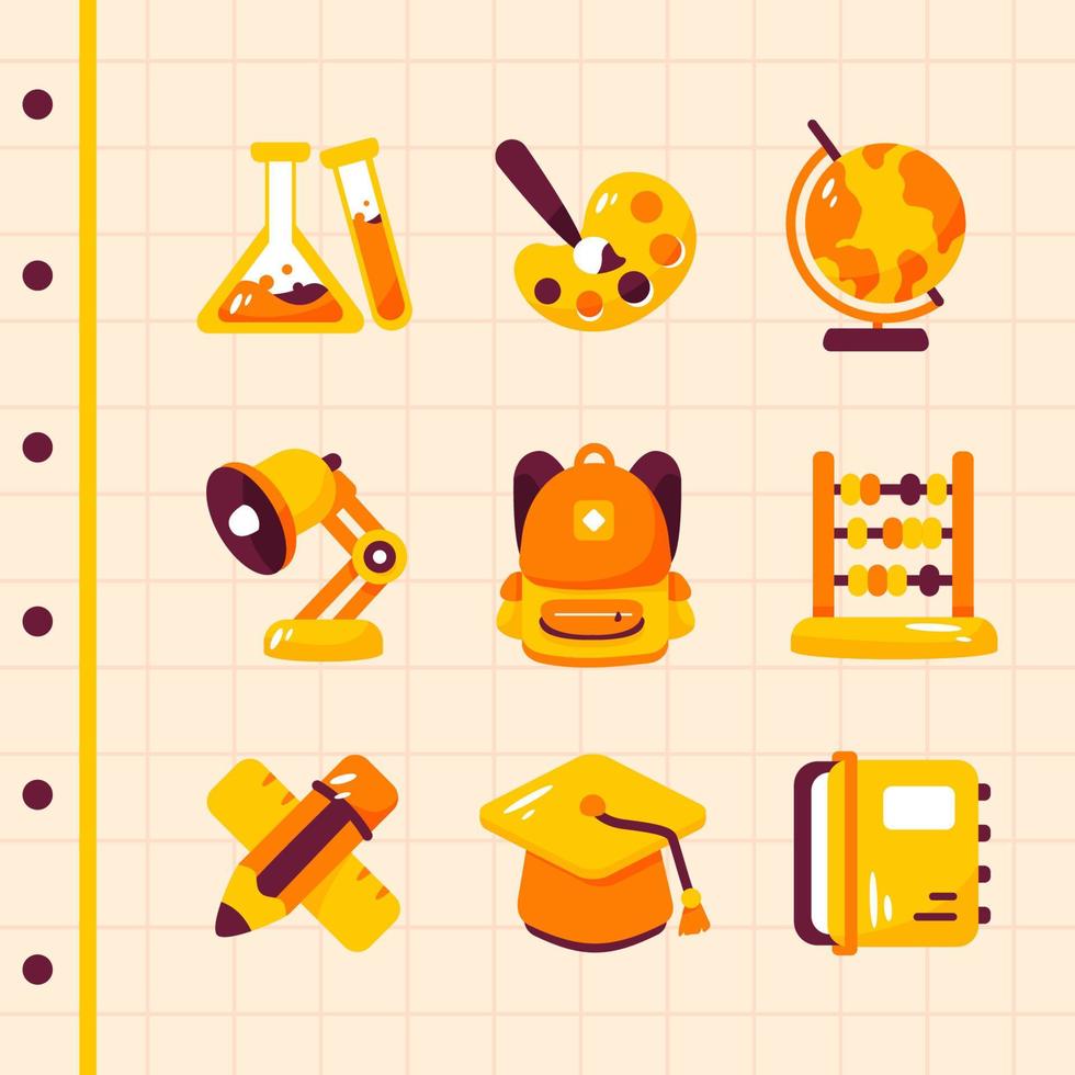 Back to School Education Icon Set vector