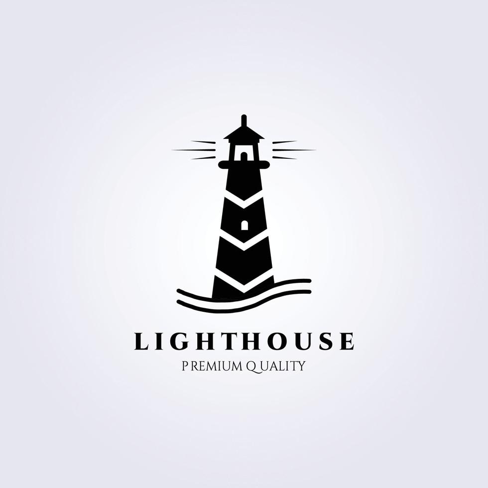 Lighthouse guard tower logo vector illustration design, black vintage symbol