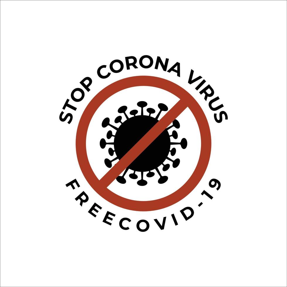 Stop corona virus logo vector illustration design , poster logo free covid-19