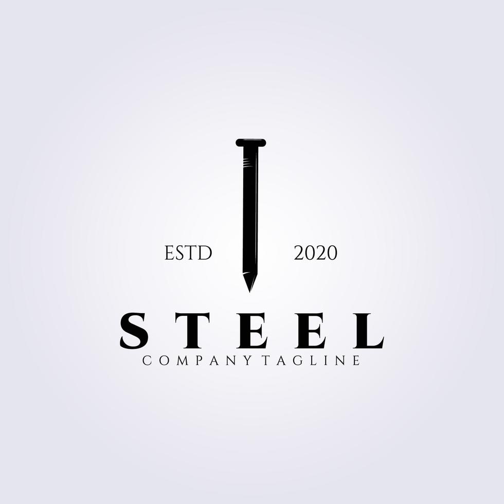 Steel logo vector illustration design, steel nail