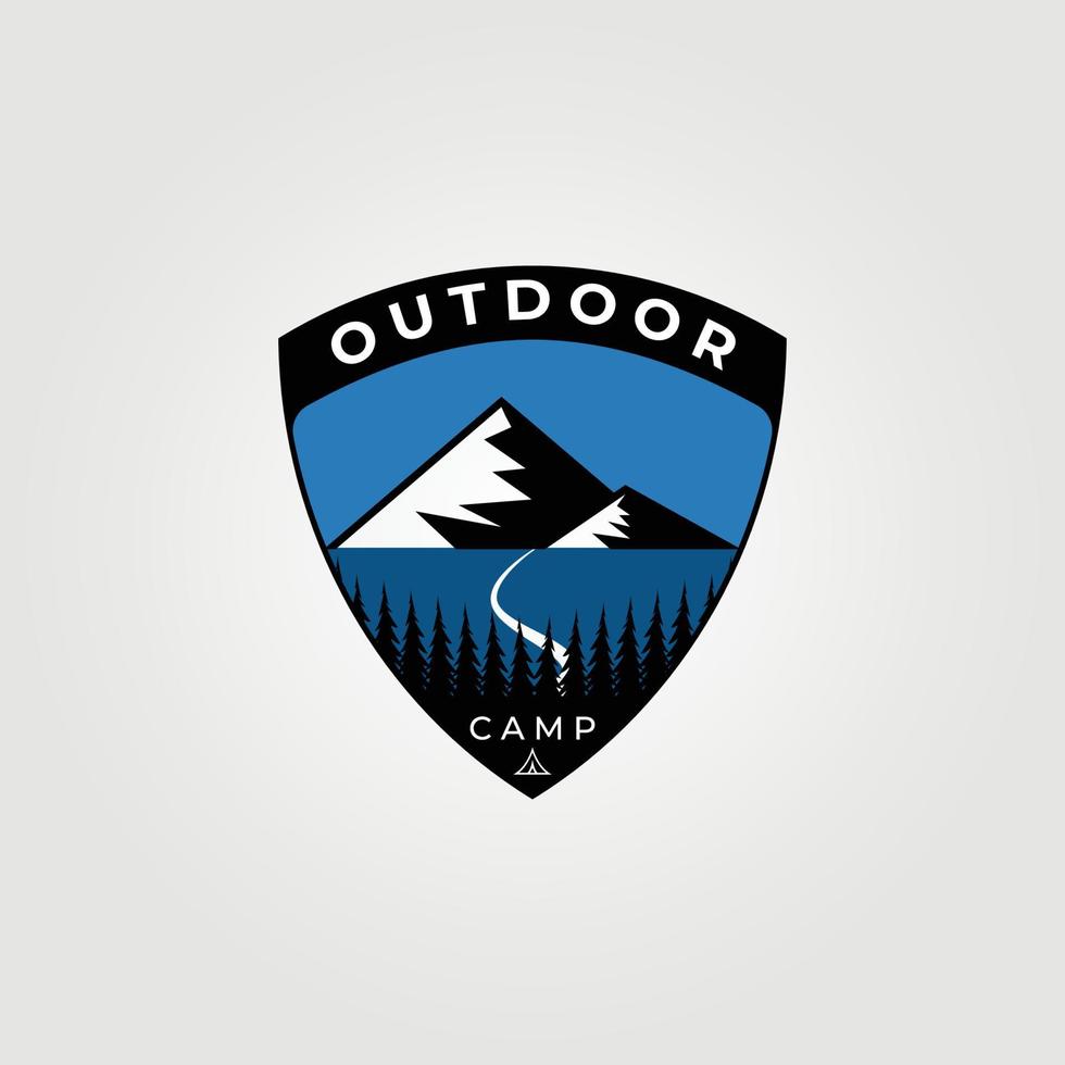 Mountain logo adventure vector illustration of outdoor design