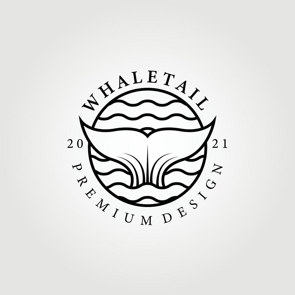 whale tail logo vector illustration design graphic, line art concept
