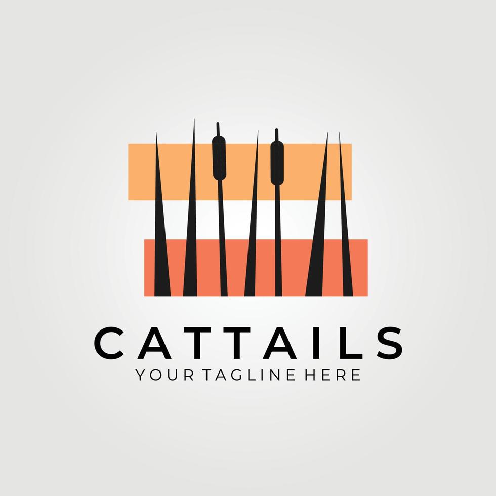 cattails logo vector illustration design , background wallpaper