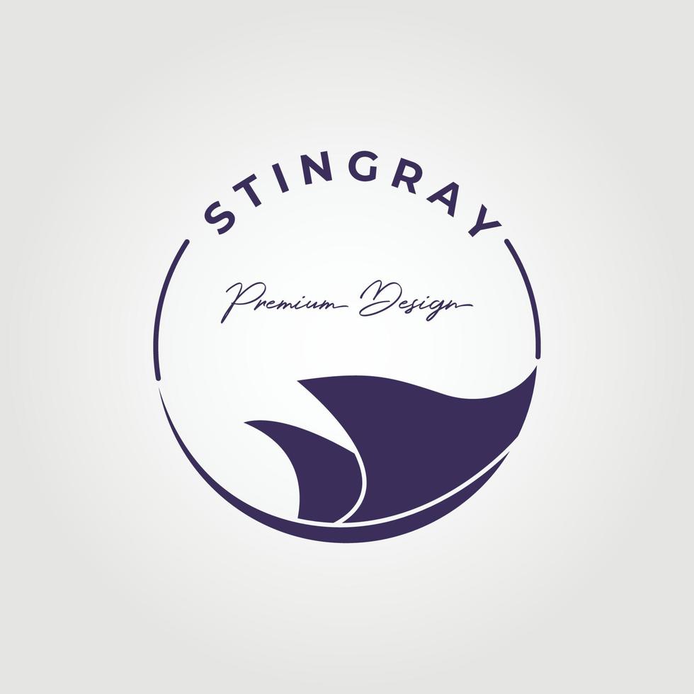 stingray circle logo vector illustration design