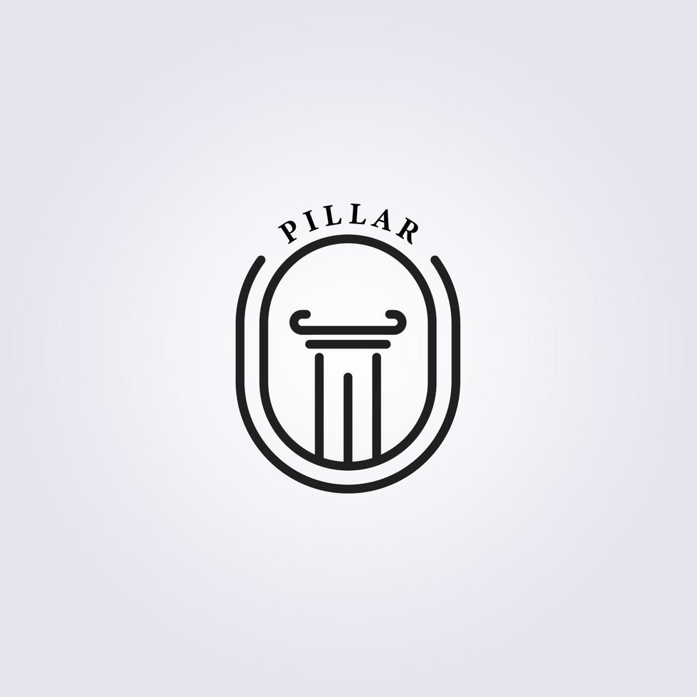 simple justice law pillar line logo vector icon symbol illustration design
