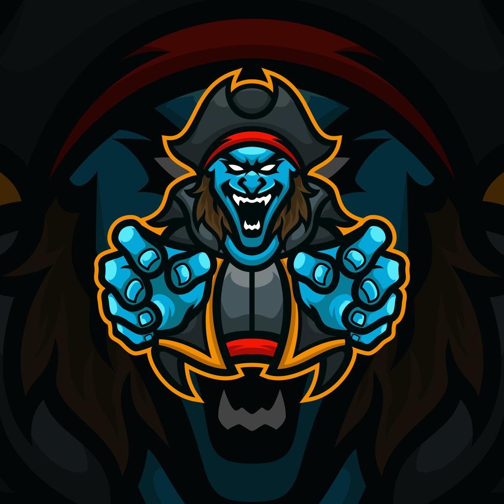 Pirates masscot logo esport vector