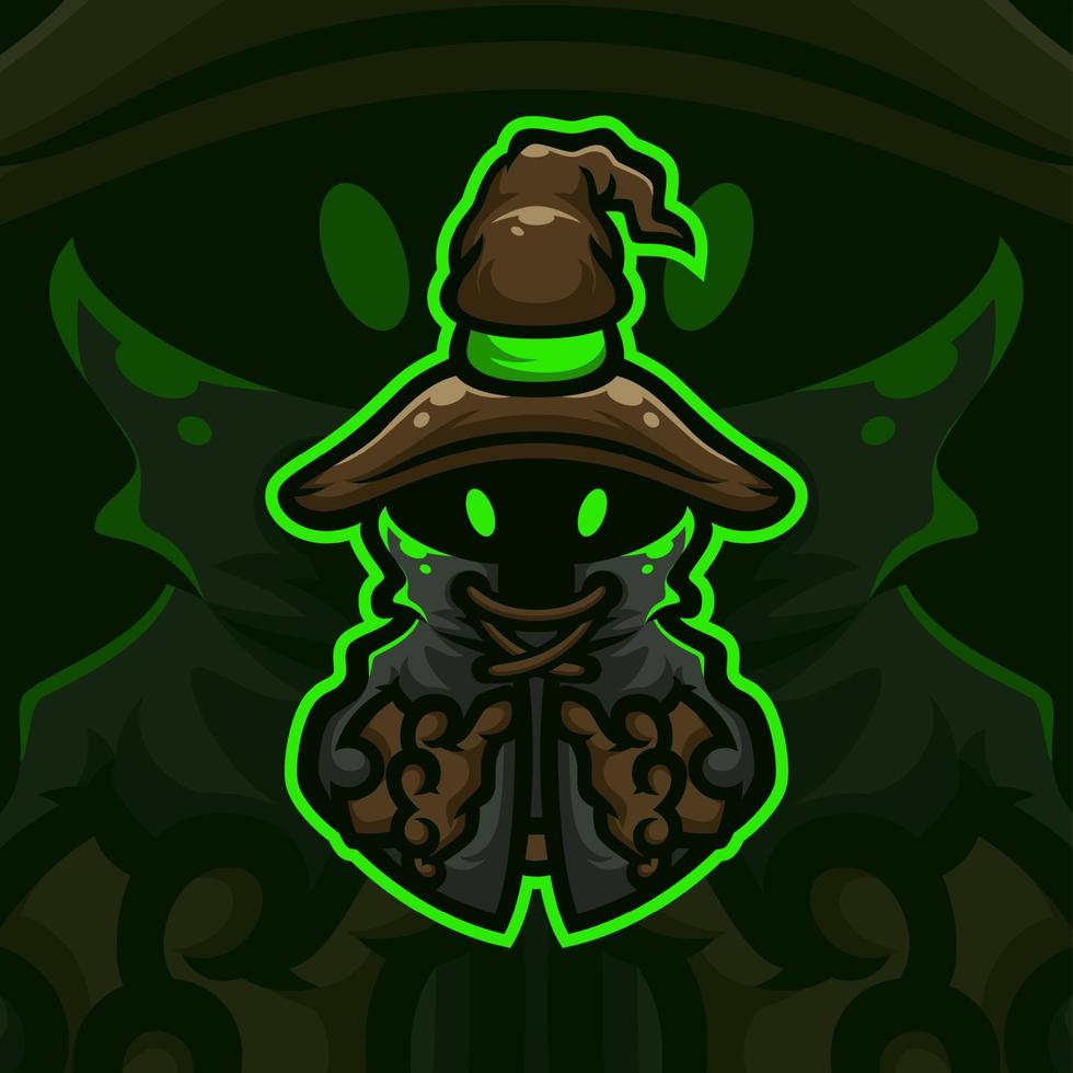 Witch masscot logo esport vector