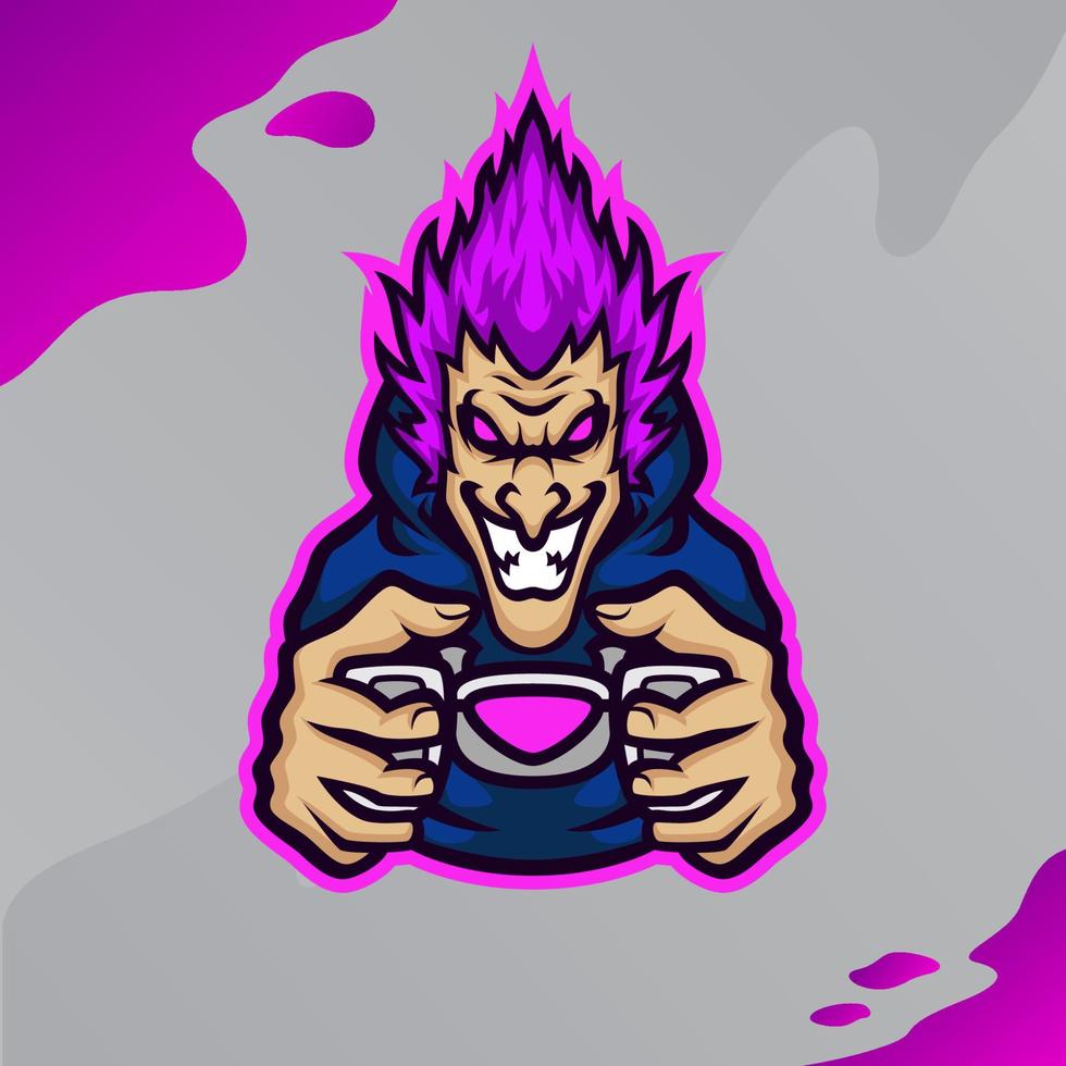 Gamer masscot logo esport vector